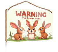 Mancave Signs And Decor Warning: The Bunny Zone Panneau de cuisine amusant Décoration extérieure d'automne (15 x 28 cm)