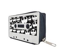 MANCHA DE CREACIÓN - Portefeuille à cassette, porte-cartes, fermeture éclair, design original, rétro, vintage, pour femme et homme, Design Jack Skellington, Cremallera Negra, Rétro