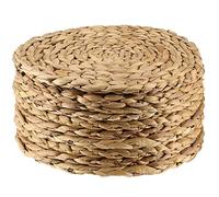 MANCHAP Lot de 10 Sets de Table Osier Rond 30 cm en Jacinthe d'eau tissée - Dessous de Plats en Osier Naturel Faits à la Main pour Dessus de Table, Table de Salle à Manger