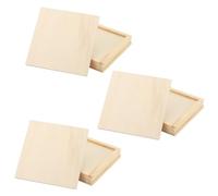MANCHAP Lot de 12 panneaux de toile en bois de 15 x 15 cm, panneaux carrés en bois brut pour peinture, dessin, loisirs créatifs