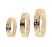 MANCHAP Lot de 15 cerceaux à broder de 3 tailles - 20,3 cm, 25,4 cm et 30,5 cm - rond brodé cadre, bambou cercle croix point Hoop anneaux pour loisirs créatifs et couture