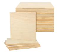 MANCHAP Lot de 15 panneaux de toile en bois brut de 20,3 x 20,3 cm, panneaux carrés en bois pour peinture, travaux manuels