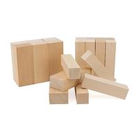 MANCHAP Lot de 20 blocs de sculpture en bois de tilleul, 2 tailles de blocs de bois naturel tilleul pour sculpture, blocs de bois brut pour travaux manuels