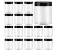 MANCHAP Lot de 20 bocaux en plastique avec couvercle à visser, bocaux de rangement vides transparent de 300 ml pour épices, bonbons, assaisonnements, travaux manuels