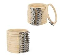 MANCHAP Lot de 20 cercles à broder réglables de 10 cm, en bambou pour point de croix