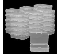 MANCHAP Lot de 30 mini boîtes de rangement pour perles, 7,5 x 5 x 2 cm, petites boites plastiques transparentes avec couvercles pour bijoux, perles