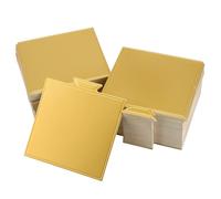 MANCHAP Lot de 300 Mini Planches à gâteauen Carton Réutilisables dorées de 90 x 84 mm, Petites Planches à gâteau rectangulaires, Mini Bases de gâteaux, Assiettes à Cupcakes et Desserts pour fêtes