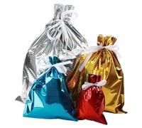 MANCHAP Lot de 32 sacs cadeaux avec cordon de serrage 4 couleurs assorties pour cadeaux d'anniversaire, mariage, fête