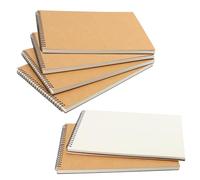 MANCHAP Lot de 6 carnets de croquis A4 à spirales paysage 21 x 29,7 cm, 60 pages/30 feuilles, carnet de croquis A4 à spirale, 160 g/m², couverture rigide pour croquis, dessin