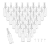 MANCHAP Lot de 60 flacons vaporisateurs vides en plastique transparent rechargeables de 60 ml avec bouchons, flacons vaporisateurs à brume fine en plastique pour cheveux, toner
