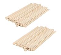 MANCHAP Lot de 60 tiges en bois 30 cm, bâtons ronds en bois de 10 mm, tiges en bois dur pour artisanat du bois, décorations