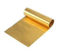 MANCHAP Rouleau de feuille de laiton 2000 x 100 x 0,05 mm, plaque métallique dorée pour loisirs créatifs, découpe