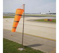 Manche a Air Chaussettes à Vent Rip-Stop pour Aéroport/Parc, Mesure de la Direction du Vent avec Bande Réfléchissante, Indicateur de Girouette en Tissu Oxford(Orange,L 0.8m/2.6ft)