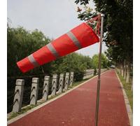 Manche a Air Chaussettes à Vent Rip-Stop pour Aéroport/Parc, Mesure de la Direction du Vent avec Bande Réfléchissante, Indicateur de Girouette en Tissu Oxford(Red,L 1.5m/4.9ft)