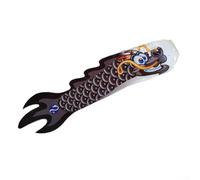 Manche à air en forme de dragon de 70 cm pour l'extérieur, design remarquable pour jardins, terrasses et salles de classe (noir)