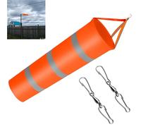 Manche à air,Manche à air pour l'extérieur,80 cm Réfléchissante Manche à Vent,avec 2 Pinces Doubles Pivotantes,Indicateur de Direction du Vent Manches à air,pour Airport,Jardin
