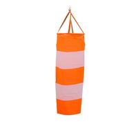 Manche à air Sac à chaussettes d'extérieur avec ceinture réfléchissante, 60/80/100cm, robuste, for aéroport, cour d'aviation, ferme, mesure de la Direction du vent, 1 pièce(Orange-White,100cm)