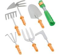 Manche à outils avec 6 ustensiles de jardinage - ROYAL GARDINEER - Ergonomique et facile à utiliser