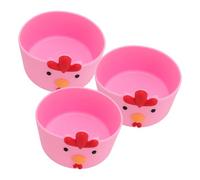 Manche de Fond de Tasse en Silicone, Manches de Tasse de Poulet de Poulet de 3 Pcs avec Conception Non Glissante, Manches en Silicone Légères et Compactes pour les Bouteilles et