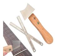 Manche de guitare à bord droit, guitare crantée avec bords droits | Outil de grille de guitare en acier inoxydable - Outil de mesure de l'outil de nivellement - Grattoir à fente portable avec poignée