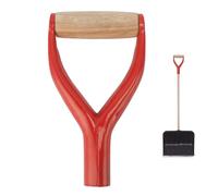 Manche de pelle de rechange - Accessoire robuste pour outil de jardin - Poignée en métal durable en forme de D - Inoxydable et stable - Pièce de rechange en métal et bois - Protection contre la