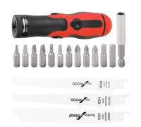 Manche de scie réciproque, scie à main à main, remplacement de l'adaptateur de sciage réciproque avec forets et scies | Coupe-multifonction, kit compact ergonomique pour tube en PVC