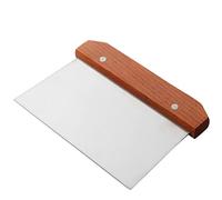 Manche en bois acier inoxydable pâtisserie hachoir grattoir gâteau nouilles Pizza coupe-pâte outil de cuisson ustensile de cuisine coupe-pizza