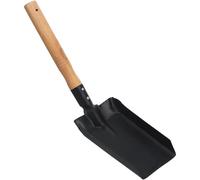 Manche en Bois Pelle à Terre 1 Pièce en Fer, Petite | Ramassage du Sol, Tête Extra-large et Bords Lisses, pour Fleurs, Compost, Serrage et Foyer
