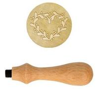Manche en bois pour cachet de cire + Tampon Coeur - Artemio Marron G