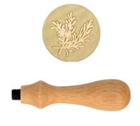 Manche En Bois Pour Cachet De Cire + Tampon Romarin