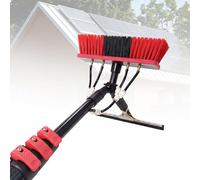 Manche Télescopique de Nettoyage en Fibre de Carbone, Kit Brosse à Eau avec Distributeur de Savon pour Fenêtres de Toit, Entretien de Façade et Gazon Synthétique(6.0m(20FT))