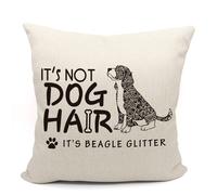 Mancheng-zi Housses de coussin Beagle 45,7 x 45,7 cm, cadeaux Beagle, dcoration Beagle, cadeaux pour femmes, housse de coussin paillettes, cou