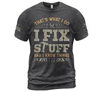 Manches Courtes C'est Ce Que Je Fais, Je Répare des Trucs, Je Connais des Choses, C'est Drôle. T-Shirts De Sport Confortable T-Shirt Durable Tee Shirt pour Randonnée Running Workout 3XL