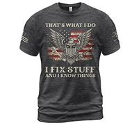 Manches Courtes C'est Ce Que Je Fais, Je Répare des Trucs, Je Connais des Choses, C'est Drôle. T-Shirts De Sport Crew Neck Tee Shirt Durable T-Shirt pour Randonnée Outdoo Running M