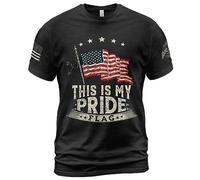 Manches Courtes Drapeau Américain, Mon Drapeau De Fierté, Patriotique, Américain. C'est La Fierté. T-Shirt Crew Neck T-Shirts De Sport Doux Tee Shirt pour Workout Running Randonnée S