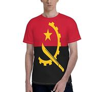Manches Courtes Drapeau De L'Angola T-Shirt Confortable Tee Shirt Durable Sportswear pour Workout Running Outdoo M