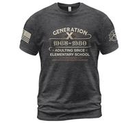 Manches Courtes Génération X Élevée À l'eau du Robinet Et À La Négligence, Génération X, Génération T-Shirts De Sport Confortable T-Shirt Durable Sportswear pour Randonnée Outdoo Running M