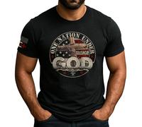 Manches Courtes Une Nation sous Dieu, Christianisme, Religion Sportswear Crew Neck T-Shirt Classics Tee Shirt pour Workout Running Randonnée 3XL