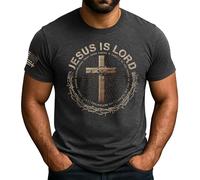 Manches Courtes Une Nation sous L'Égide De Dieu, Christianisme, Religion, Jésus Sportswear Crew Neck T-Shirts De Sport Classics T-Shirt pour Outdoo Randonnée Running XXL