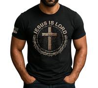 Manches Courtes Une Nation sous L'Égide De Dieu, Christianisme, Religion, Jésus T-Shirt Durable Tee Shirt Crew Neck T-Shirts De Sport pour Outdoo Randonnée Workout S