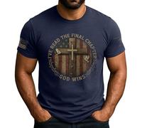 Manches Courtes Une Nation sous L'Égide De Dieu, Christianisme, Religion, Jésus T-Shirts De Sport Durable T-Shirt Confortable Tee Shirt pour Workout Running Outdoo XXL