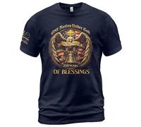 Manches Courtes Une Nation sous L'Égide De Dieu, Le Christianisme, 250 Ans De Bénédictions T-Shirts De Sport Crew Neck Sportswear Classics T-Shirt pour Outdoo Randonnée Running XXL