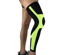Manches de Compression de Jambes 1 PC manchon de compression jambe entière Sport plein air-genouillère complète for hommes femmes, manches soutien UV, jambières cyclisme(1 PCS Green,M)