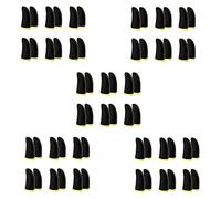 Manches de Doigt En Fibre de à 18 Broches pour Les Jeux Mobiles PUBG Contact Manches de Doigt D'écran Noir et Jaune (60 Pièces Séries)