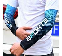 Manches de protection solaire en soie glacée en gros, manchettes de pêche extérieure respirantes et séchage rapide d'été pour hommes, anti-UV bleu foncé,bleu clair,bleu et blanc,vert,gris,couleur oran