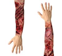 Manches de tatouage d'Halloween Grattements sanglants Accessoires de costume d'Halloween Scène d'horreur, Couleur : Multicolore
