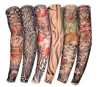 Manches De Tatouage Pour Bras À Fleurs, 1 Pièce, Sans Couture, Pour L'équitation En Plein Air, Protection Solaire