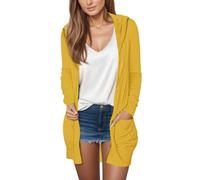 Manches longues col en V Cardigan long tricoté confortable ouvert sur le devant Cardigan sans boutons Cardigan léger Manteau en tricot décontracté avec poches Pull en tricot à manches longues avec