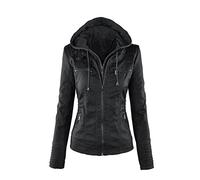 Manches Longues Dames Veste en Cuir PU Veste en Cuir Veste Courte pour Femmes Veste Femme Combinaison Moto