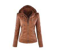 Manches Longues Dames Veste en Cuir PU Veste en Cuir Veste Courte pour Femmes Veste Femme Combinaison Moto